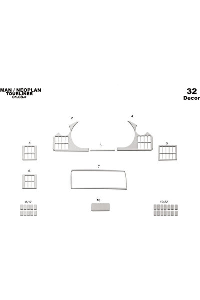 Marscockpitdesign مان تورلاينر كونسول-توربيد 2008 32 قطعة
