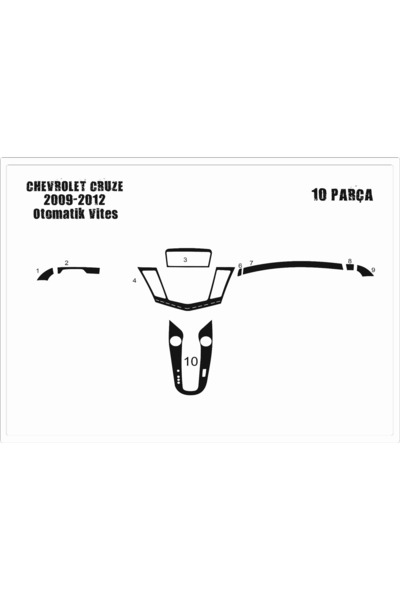 Marscockpitdesign شيفروليه كروز O.Vites كونسول-توبيردو كابلاينج 2009 10 قطع