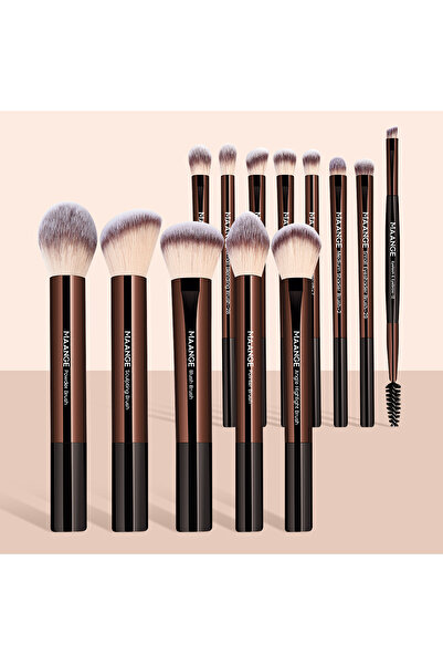 Choice3 مجموعة فرش مكياج من Coffee MAANGE، مكونة من 13 قطعة، فرشاة كريم أساس، فرشاة خافي عيوب، فرشاة بودرة، فرشاة ظلال عيون، فرشاة أحمر خدود، فرشاة كابوكي بليندي