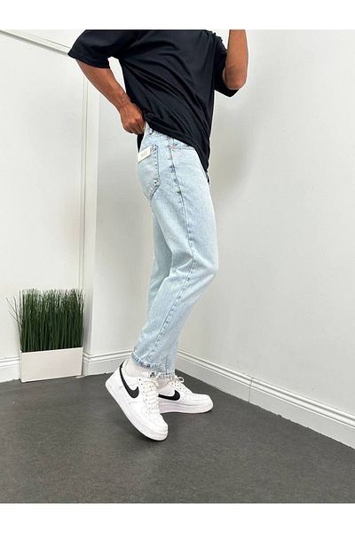 Gambocci Men's Boyfriend High Waist Ankle Length Denim Pants
