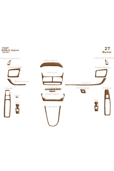 Marscockpitdesign فيات دوبلو كونسول-توربيدو 2009 27 قطعة