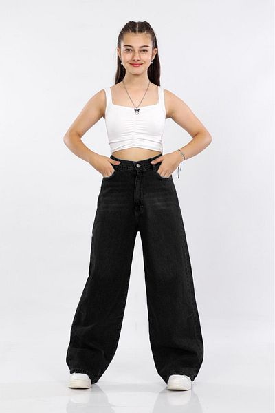 Pantulux Girls' 100% Cotton Baggy Wide Trousers