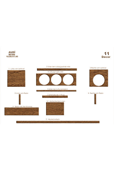 Marscockpitdesign أودي 80-90 كونسول-توربيد 1 قطعة بين 86-95