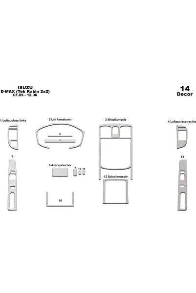 Marscockpitdesign إيسوزو دي ماكس كابينة واحدة 2X2 كونسول-توربيد 2005-2006 14 ...