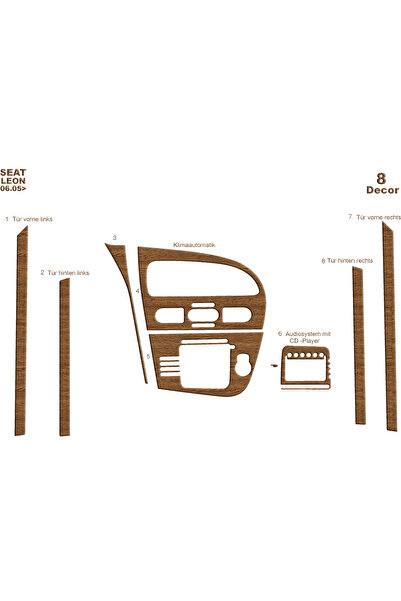 Marscockpitdesign 8 قطع لسيارة سيات ليون كونسول-توربيدو 2005 - 2010
