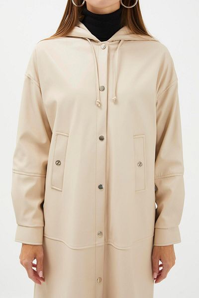 Zühre Hooded Pocket Detailed Long Stone Wear and Go GÇ-0135