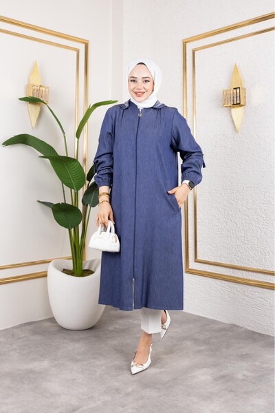 GLR&GYM GÜLÇİN KAPÜŞONLU FERMUARLI ARA BOY KUMAŞ KOT KAP