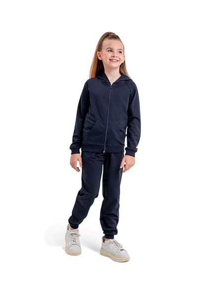 Ege Bebek Girls 7-8-9-10 Years Old Zippered Hooded 2 Thread Seasonal School Tracksuit Set R1996
