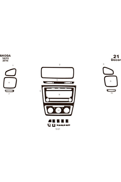Marscockpitdesign سكودا يتي وحدة التحكم-تغليف التوربو 2010 21 قطعة