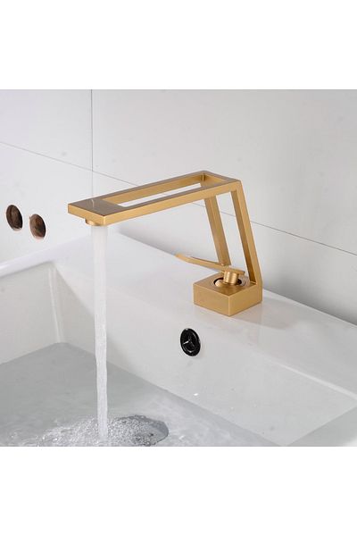 Rain Drop De la Robinetul Meu Bathroom Sink Faucet, Fittings Included, Gold Nickel Plated