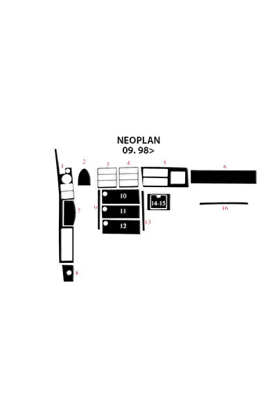 Marscockpitdesign Neoplan Star Line TH 516 كونسول-توربيد 1998 16 قطعة
