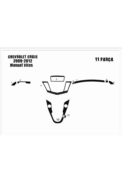 Marscockpitdesign شيفروليه كروز M.Vites Console-Torpedo Trim 2011 9 قطع