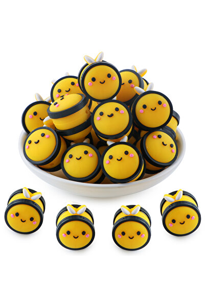 Choice4 8pcs yellow 8Pcs/Lot 3D Silicone Fal Beads Bee Frog Pig Animal Beads ...