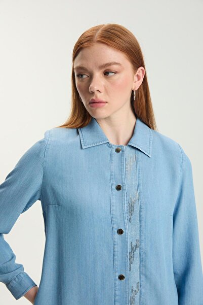 Zühre Denim with Sequin Back Detail Giy Çık Gç-0251