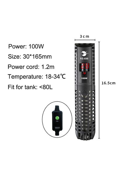 Choice4 Voltage 220V 100W Aquarium Submersible Heater Fish Tank Water Heating Rod Constant Aquarium Thermost