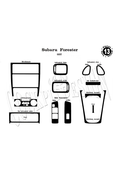 Marscockpitdesign سوبارو فورستر وحدة التحكم-توبوردو 1997-2007 13 قطعة