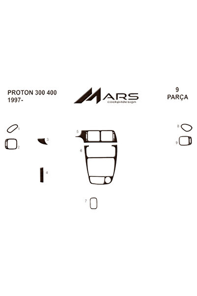 Marscockpitdesign بروتون 300 400 كونسول-توربيدو 1997 9 قطع