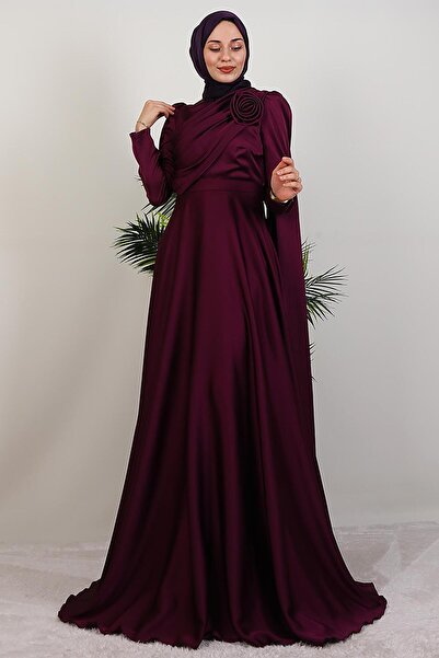 giz astore Alaz Saten Gül Abiye Mor