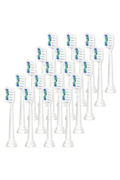 Choice5 رؤوس فرشاة أسنان بديلة بيضاء اللون، 20 قطعة، متوافقة مع فرشاة الأسنان الكهربائية فيليبس سونيكير