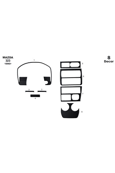 Marscockpitdesign مازدا 323 كونسول-توربيد 1996 8 قطع