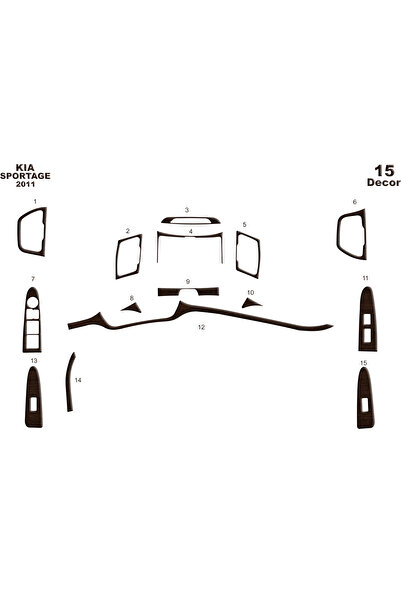 Marscockpitdesign كيا سبورتاج كونسول-توربيدو 2011 15 قطعة