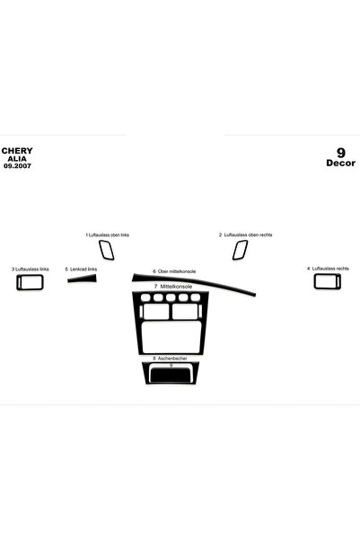 Marscockpitdesign تشيري علا كونسول-توردو 2007 9 قطع