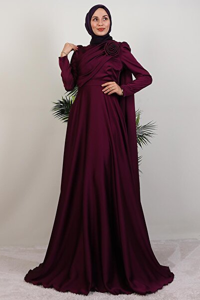 giz astore Alaz Saten Gül Abiye Mor