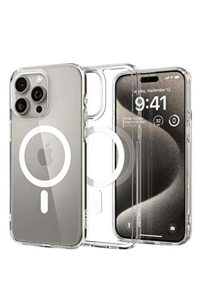 MMG iPhone 15 Pro Max MagSafe Clear Magnetic Hybrid Protective Hard Back Case