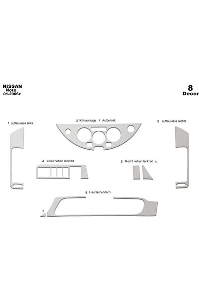 Marscockpitdesign نيسان نوت كونسول-توربيد 2006 8 قطع