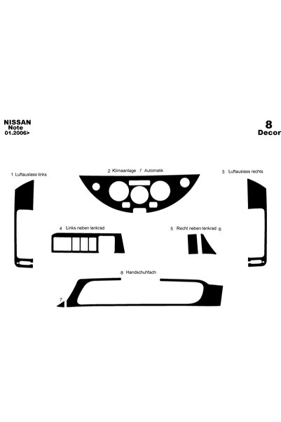 Marscockpitdesign نيسان نوت كونسول-توربيد 2006 8 قطع