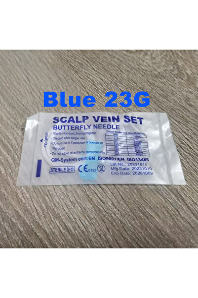 choice2 إبرة جمع الدم على شكل فراشة زرقاء 23 جرام، 50 قطعة، إبرة جمع الدم ذات...
