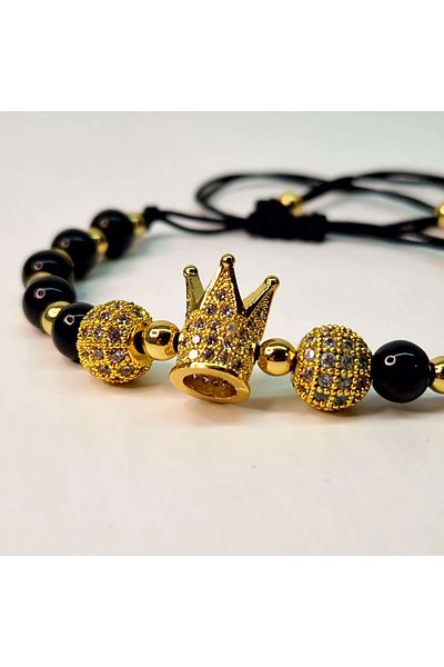 My Bijoux Brățară cu pietre naturale placată cu aur Kennedy