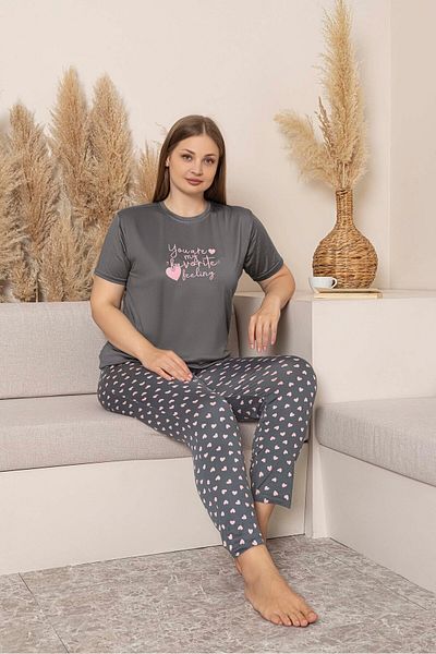 GUAVA+ GLORIA SET DE PIZJA DE FEMEI MĂRIME MARE CU Mâneci scurte, CU MODEL DE INIMĂ