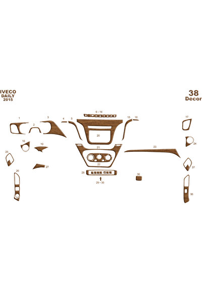 Marscockpitdesign Iveco Daily Console-Torpedo Coating 2014 38 قطعة