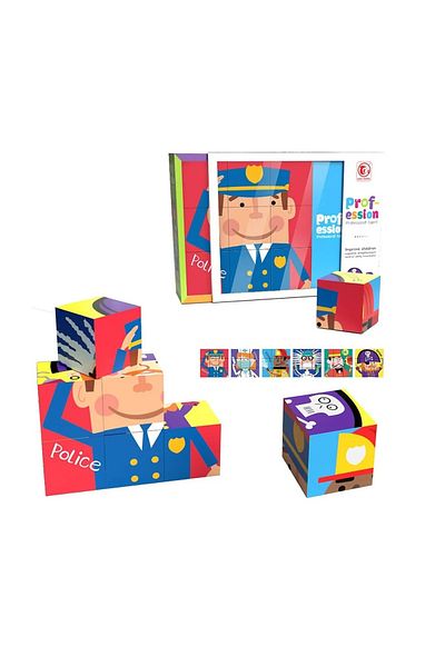 divendi-ro Educational Puzzle 6 in 1, Crafts, with 9 pieces, 18x18x6cm, Multicolor