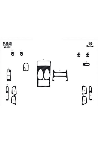 Marscockpitdesign نيسان قاشقاي وحدة التحكم-توبوردو 2011 19 قطعة