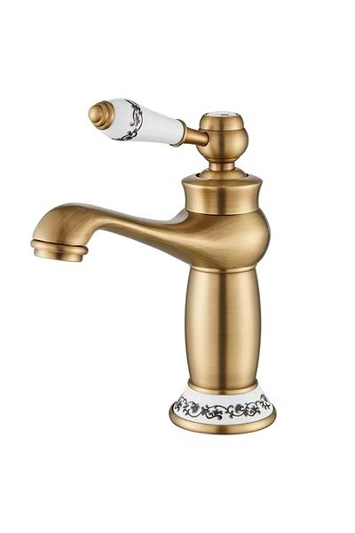 Rain Drop De la Robinetul Meu Antique Basin Faucet with Ceramic Ornament