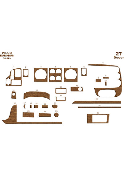 Marscockpitdesign إيفيكو يوروبيس تغطية كونسول-طوربيد 2006 27 قطعة