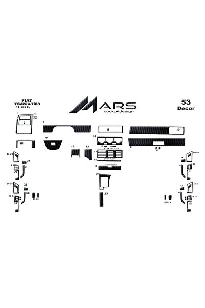 Marscockpitdesign هدية وحدة التحكم فيات تمبرا 1991-1995 53 قطعة