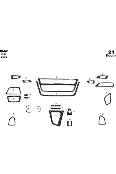Marscockpitdesign Bmw F30 كونسول متوافق مع توربيدو 21 قطعة فوق 2013