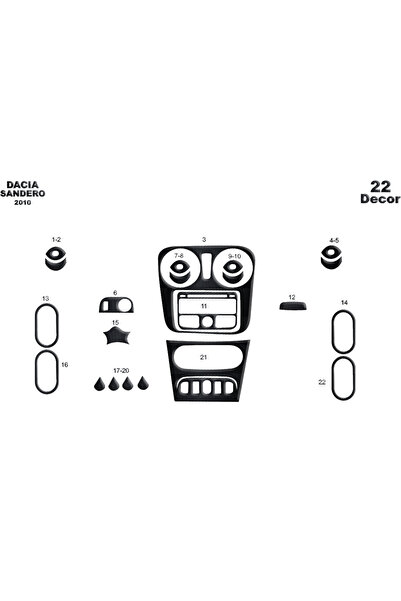 Marscockpitdesign داشة داسيا سانديرو - توربيدو 2012 22 قطعة