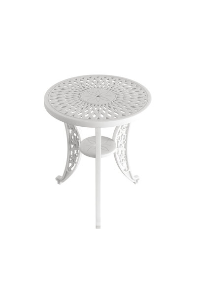 HubRom Set Mobilier Gradina HubRom, 1xMasa Rotunda(60x72), 3xScaun ISTANBUL(43x42x50x91) Alb