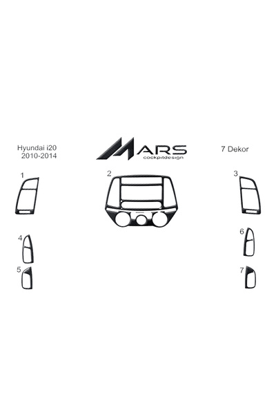 Marscockpitdesign هيونداي i20 كونسول تغليف-توربيد تغليف 2010-2014