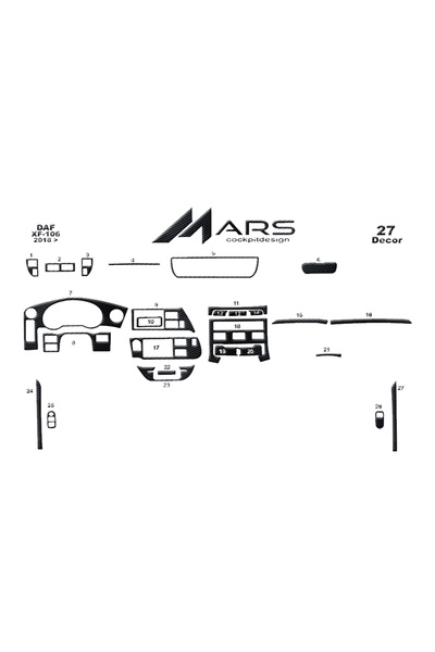 Marscockpitdesign Daf XF 106 كونسول-توربيدو 2018- 27 قطعة