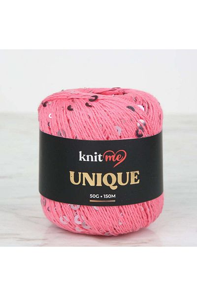 knitme Πλεκτό νήμα με μοναδική ροζ παγιέτα