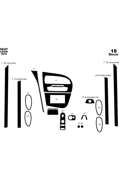 Marscockpitdesign سيت ليون بيانو أسود مطلي 18 قطعة بين 2010 - 2014