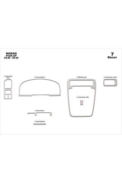 Marscockpitdesign قطع غيار نيسان بيك اب كونسول-توربيد 1998-1999 7 قطع