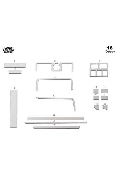 Marscockpitdesign لادا سامارا قفازات أمامية مطلية بالألمنيوم 16 قطعة 1999-2002