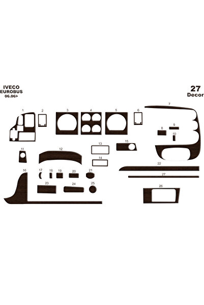 Marscockpitdesign إيفيكو يوروبيس تغطية كونسول-طوربيد 2006 27 قطعة