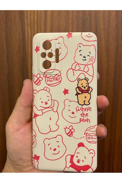 Newon حافظة هاتف Xiaomi Redmi Note 10 4G Winnie Bear مطبوعة من السيليكون الفاخر